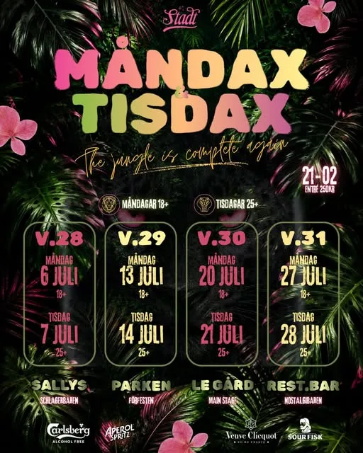 Måndax på Stadt – 6 juli (18+)