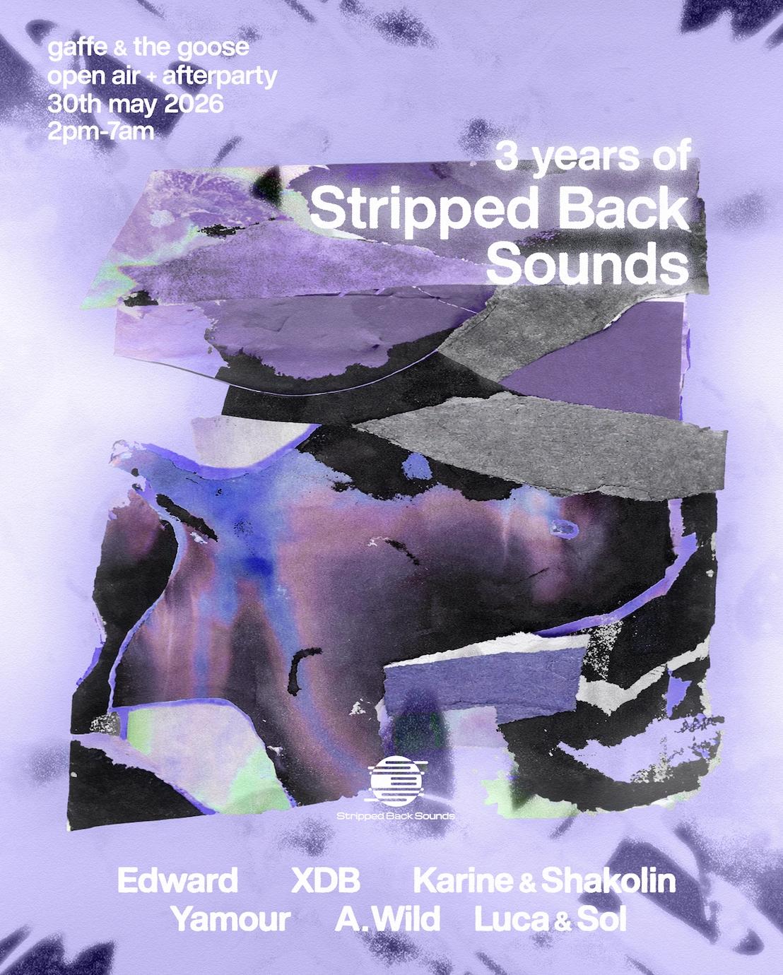 3 Years of Stripped Back Sounds DAY PARTY: XDB, Karine & Shakolin, Yamour