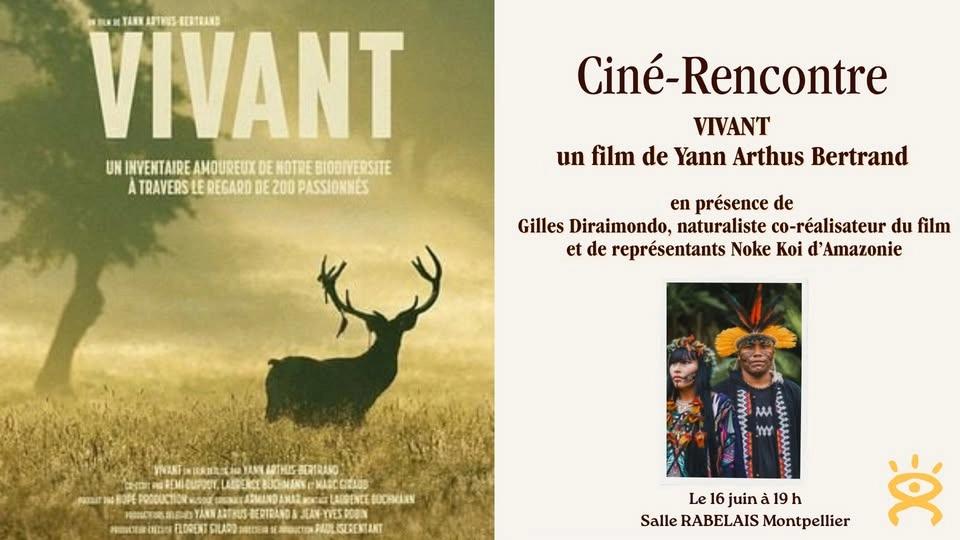 Gratuit -Ciné-Rencontre "Vivant" en présence de Noke Koi d'Amazonie et de Mr Diraimondo naturaliste