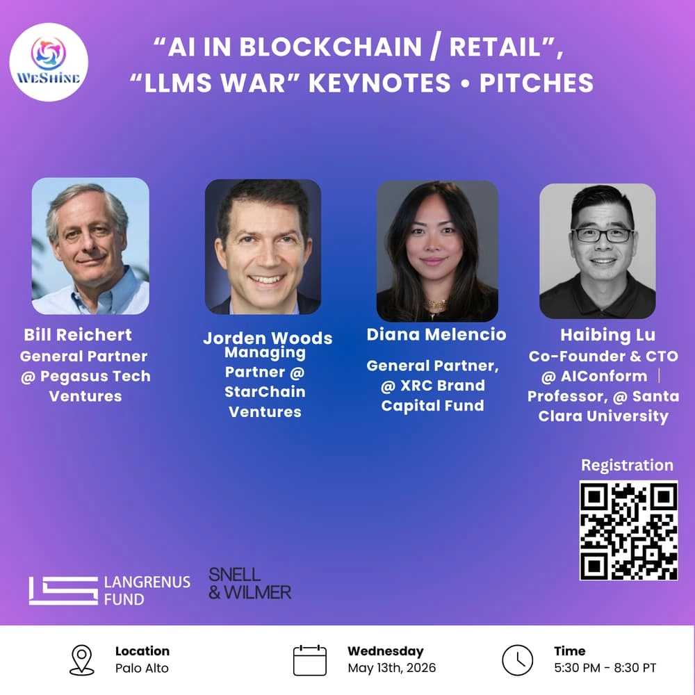 "LLMs War", "AI in Blockchain / Retail" keynotes + Startup Pitches