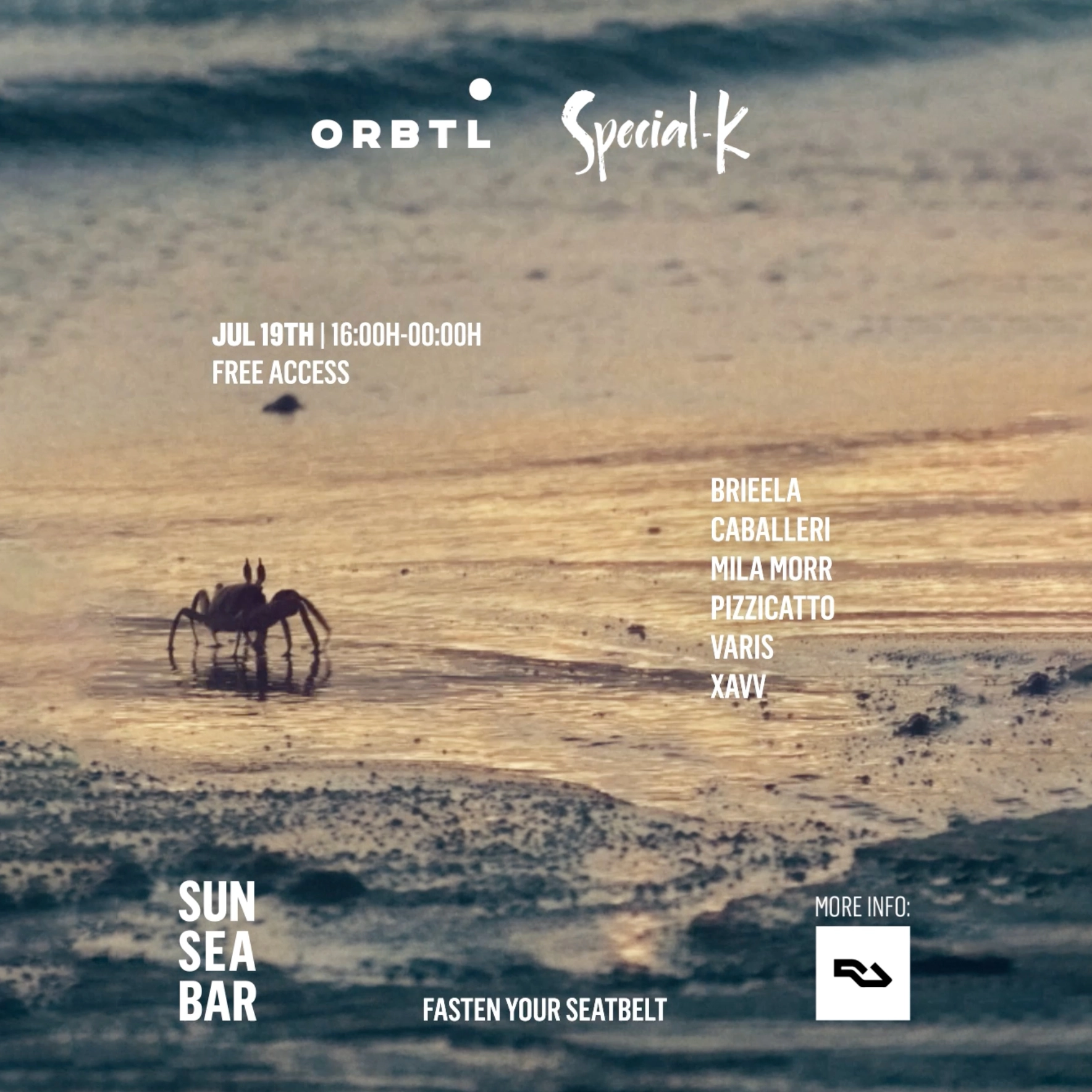 FREE OPEN AIR BEACH PARTY; ORBTL· X SPECIAL-K