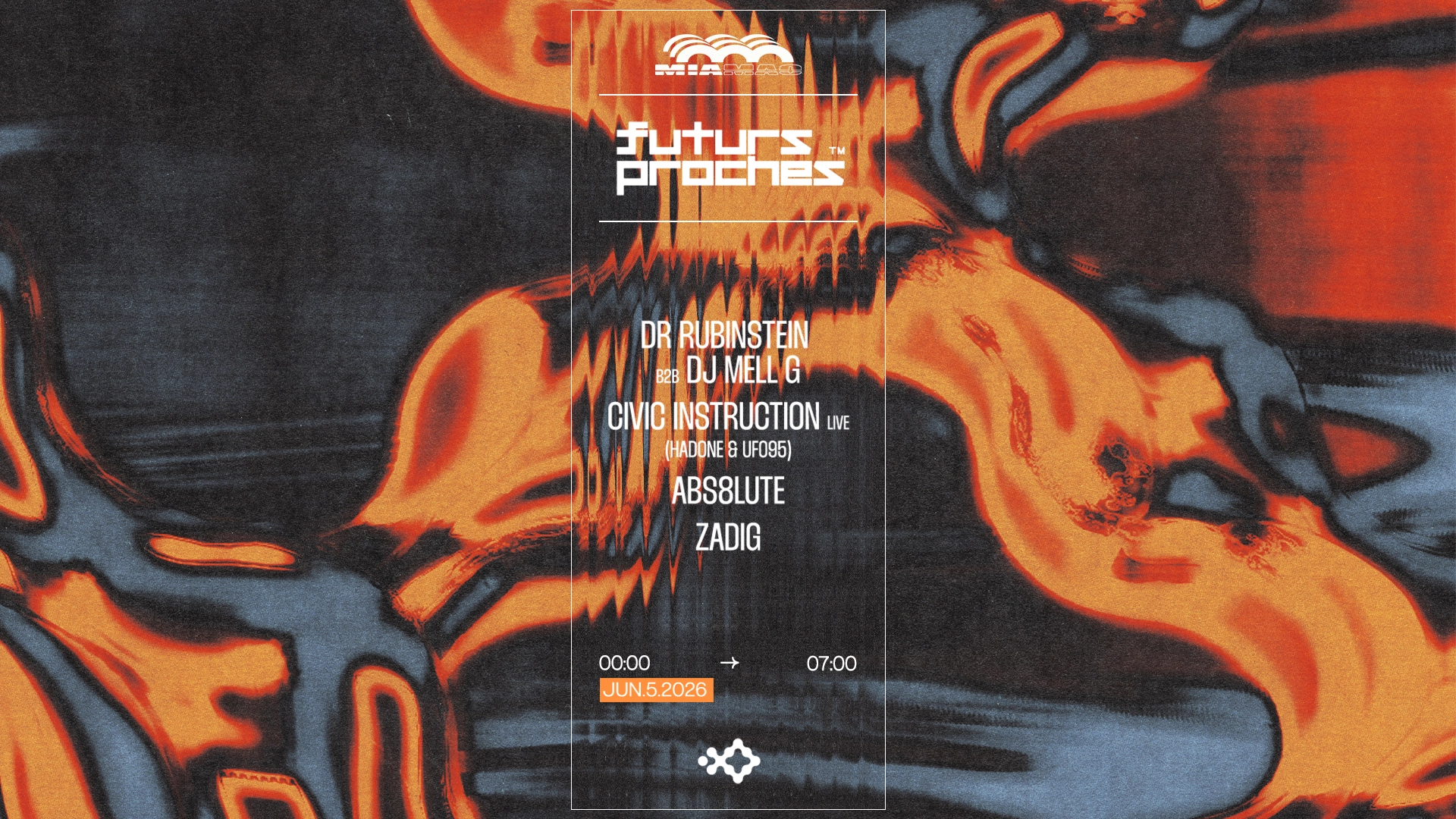 FUTURS PROCHES: DR RUBINSTEIN B2B DJ MELL G, abs8lute & MORE
