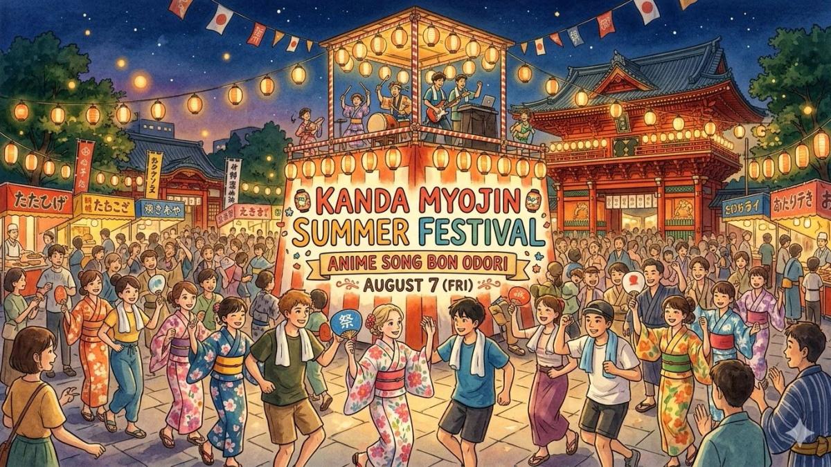 ✨🎐 Kanda Myojin Summer Festival 🚶♂️🚶♀️ Anime Song Bon Odori 🏮