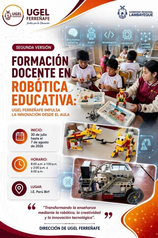 Formación docente en robótica educativa: UGEL Ferreñafe impulsa la innovación desde el aula