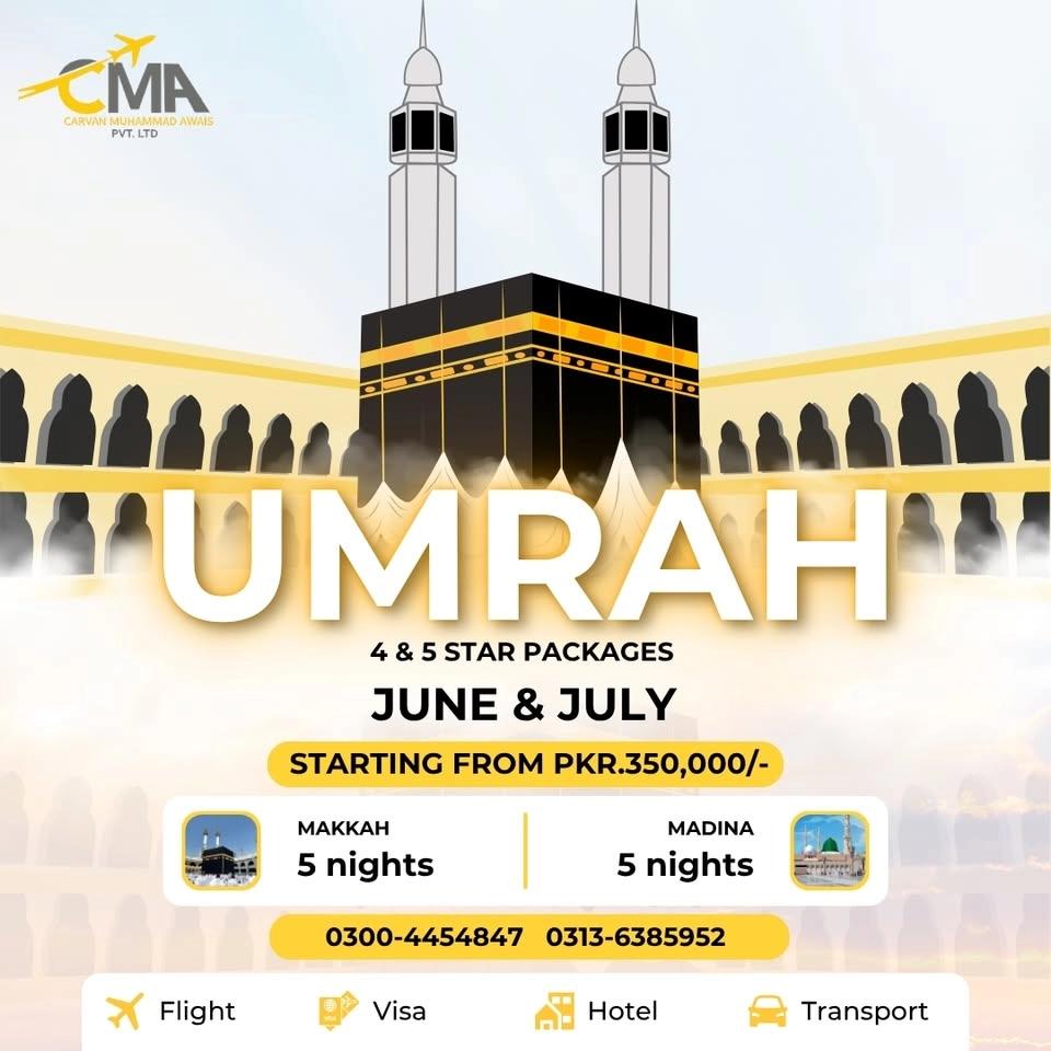 PREMIUM UMRAH TRAVEL PACKAGES (JUNE & JULY)