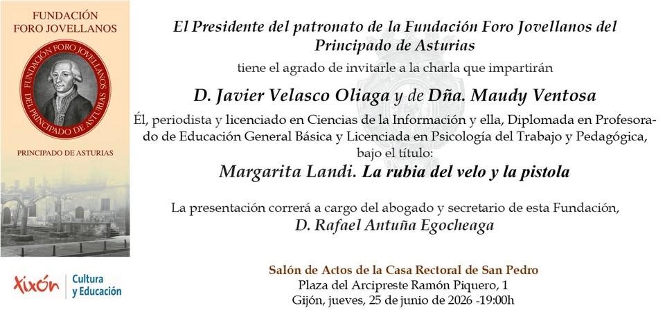 Charla. Margarita Landi. La rubia del velo y la pistola.