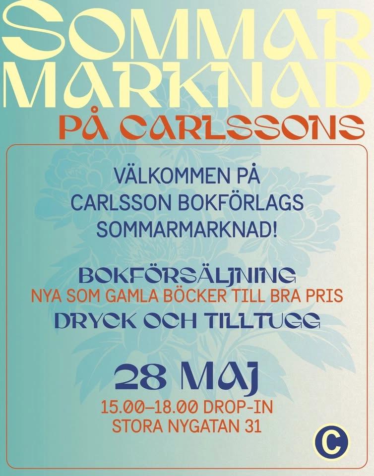 Sommarmarknad på Carlsson Bokförlag 28 maj