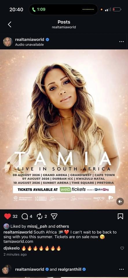 Tamia Live in South Africa