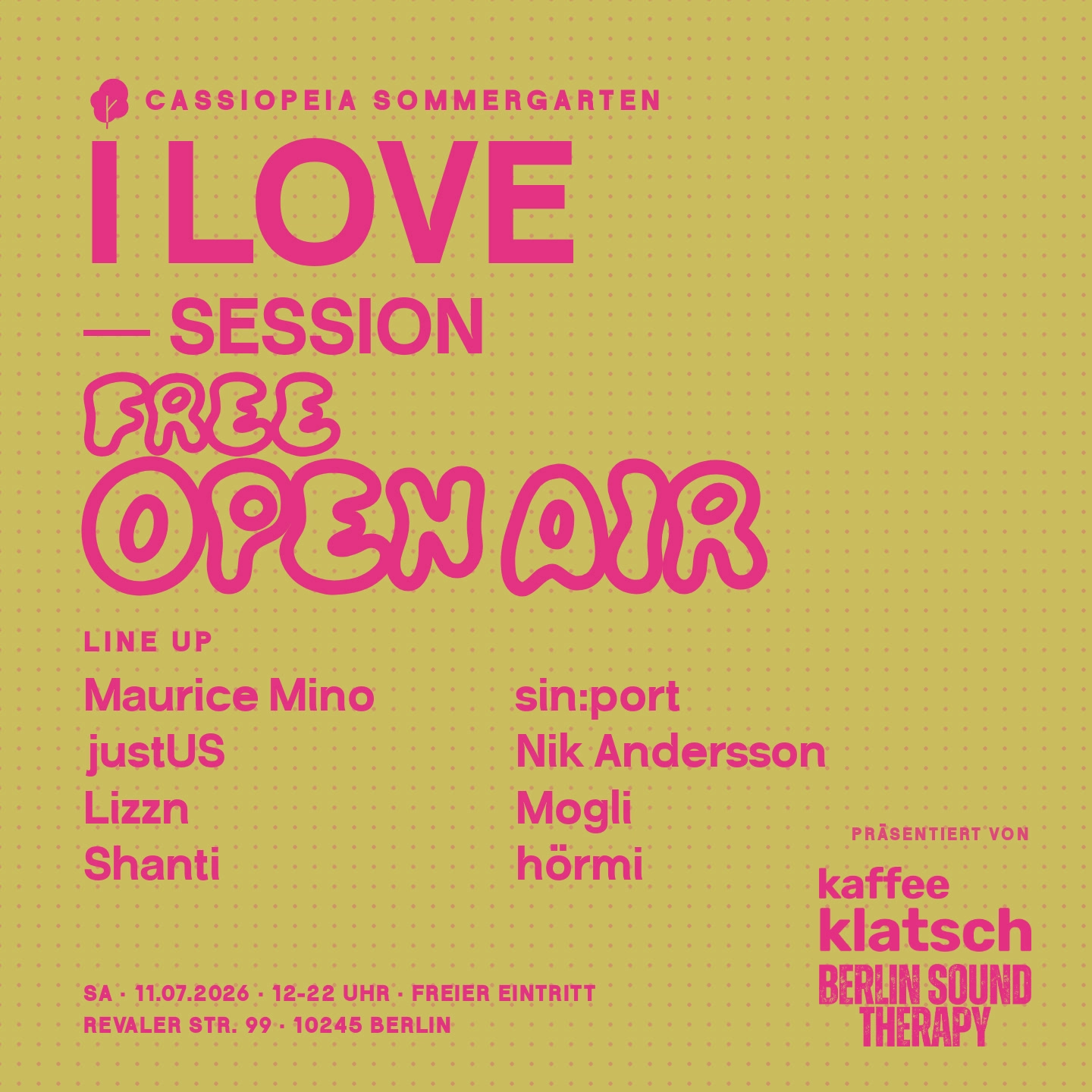 I LOVE SESSION - Open Air Sommergarten
