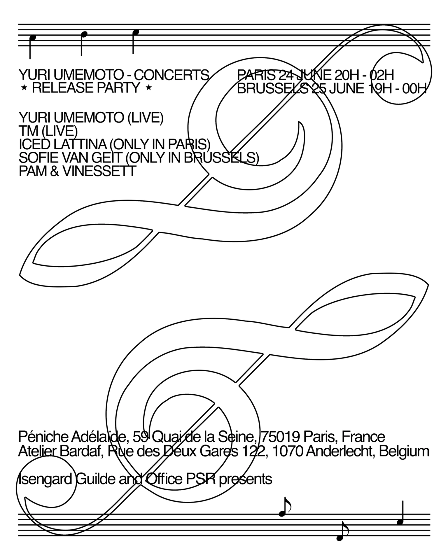 ISENGARD x Office PSR present: Yuri Umemoto, TM, iced lattina, PAM & VINESSETT