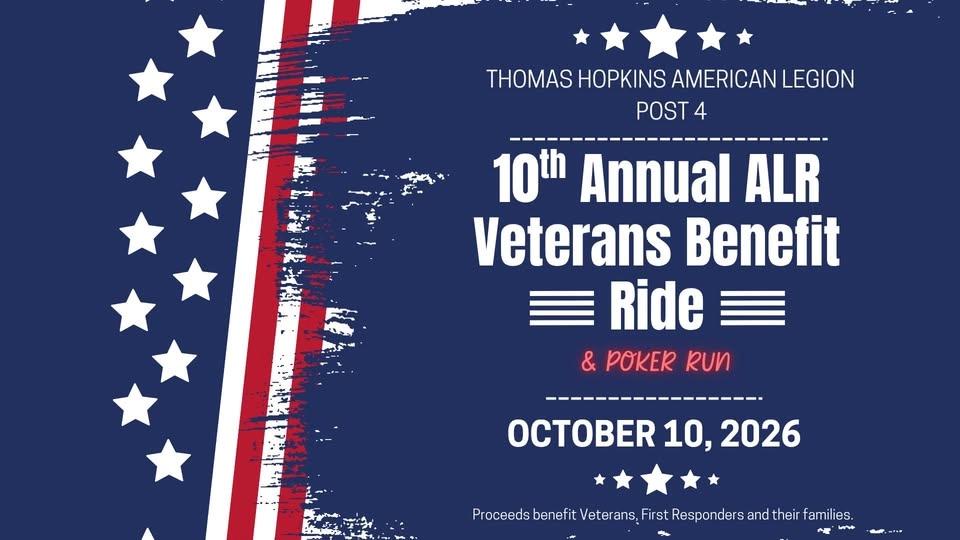 Thomas Hopkins Post 4 ALR - 10th Annual Veterans Benefit Ride & Poker Run