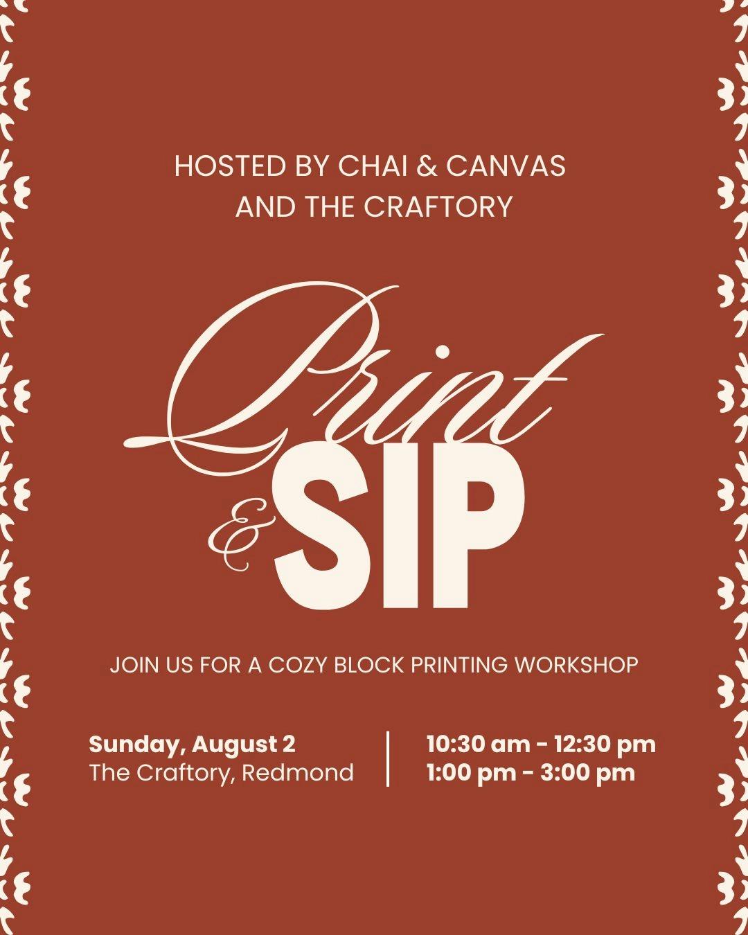 Chai & Canvas Block Printing Workshop