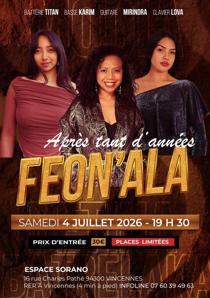 FEON'ALA EN CONCERT LE 4 JUILLET 2026 - ESPACE SORANO VINCENNES