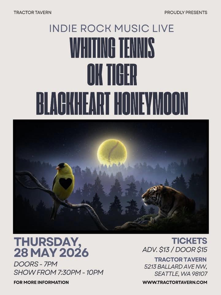 Blackheart Honeymoon, OK TIGER, Whiting Tennis