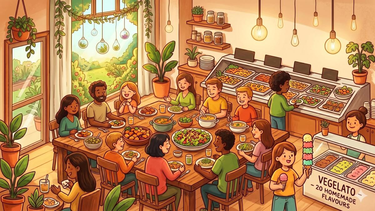 Social Dinner and Ice Cream at The Sacred🍽️🌱🍦