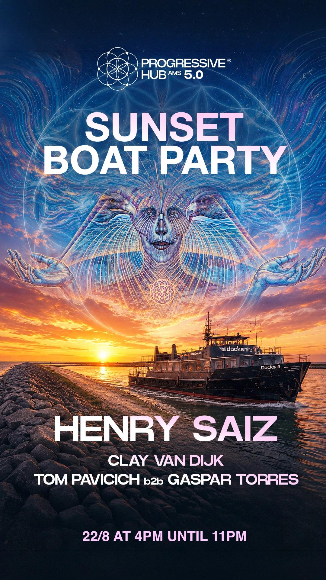 Sunset Boat Party with Henry Saiz, Clay Van Dijk & Tom Pavicich b2b Gaspar Torres