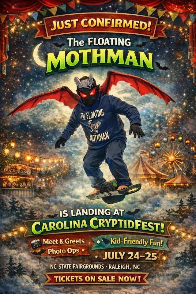 Carolina CryptidFest 2026 - Eventeny/ MEET THE FLOATING MOTHMAN