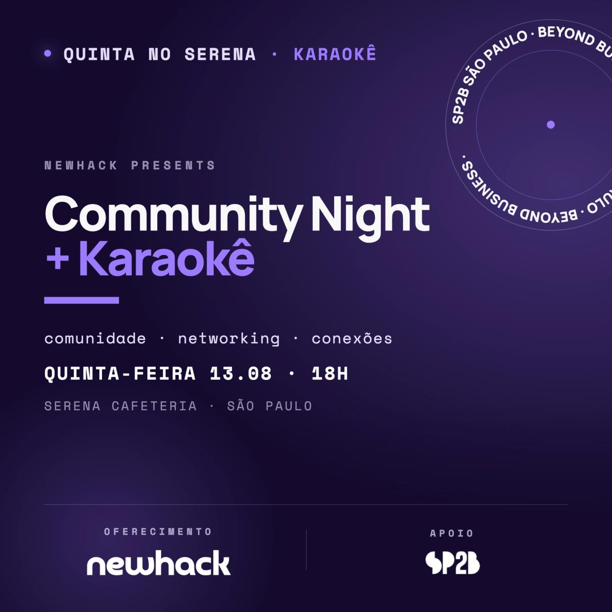 Community Night | Happy Hour & Karaokê