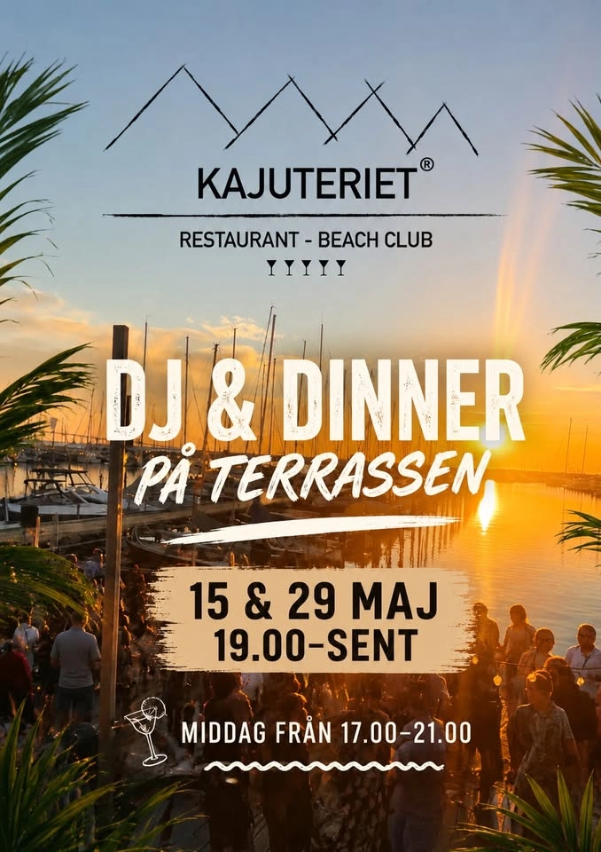 🥂🎵DINNER & DJ på KAJUTERIET 🥂🎵