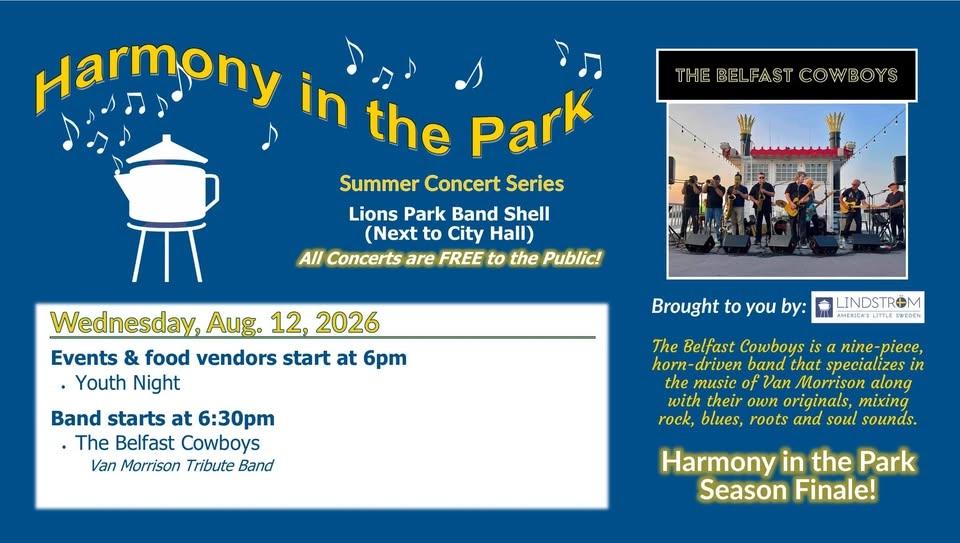 Harmony in the Park Season Finale- The Belfast Cowboys (Van Morrison tribute) & Youth Night