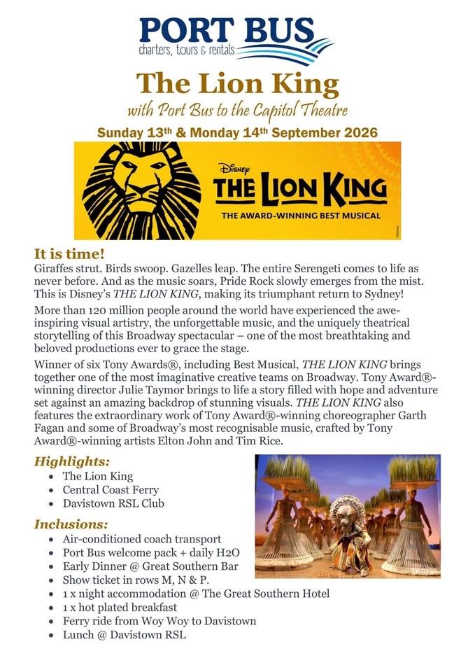 The Lion King Returns to Sydney!