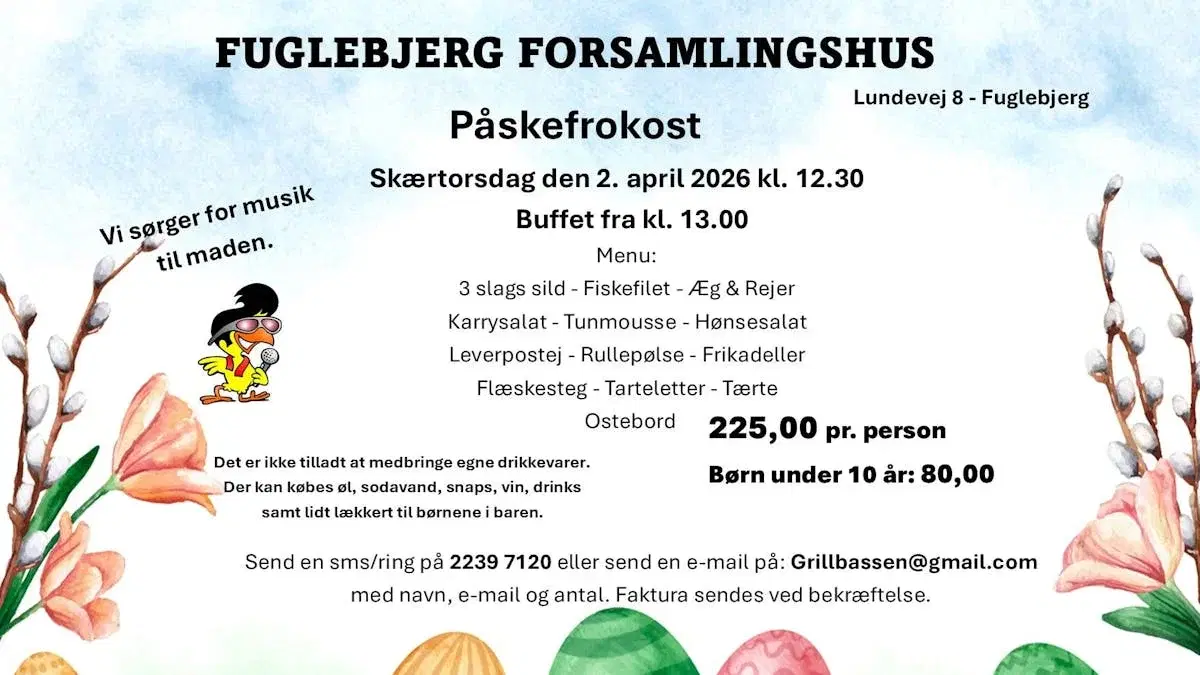 Påskefrokost I Fuglebjerg Forsamlingshus