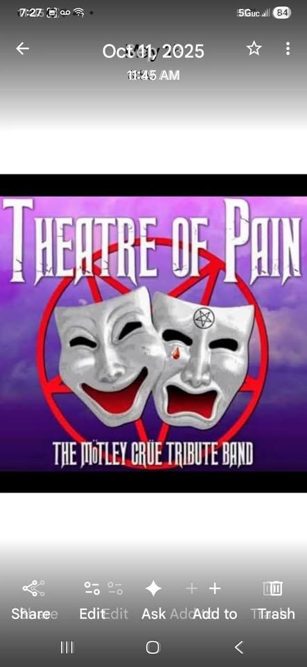 THEATRE OF PAIN (Crue Tribute for over 30 yrs) & guests: PARADISE CITY (#1 G'nR Tribute)