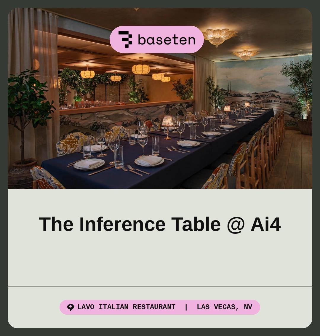 The Inference Table @ Ai4