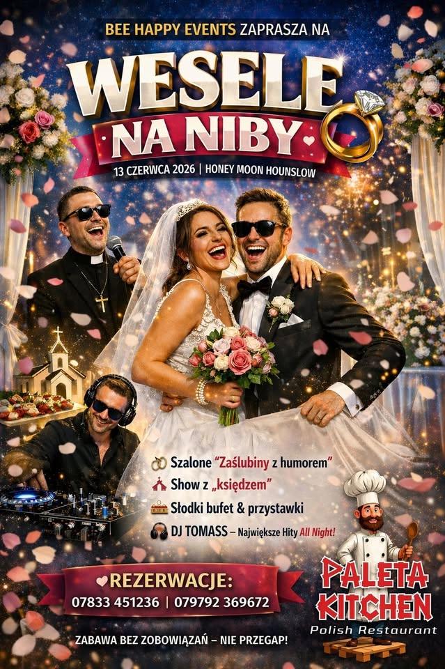 Wesele na niby z Bee Happy Events 13.06 Honey Moon Hounslow