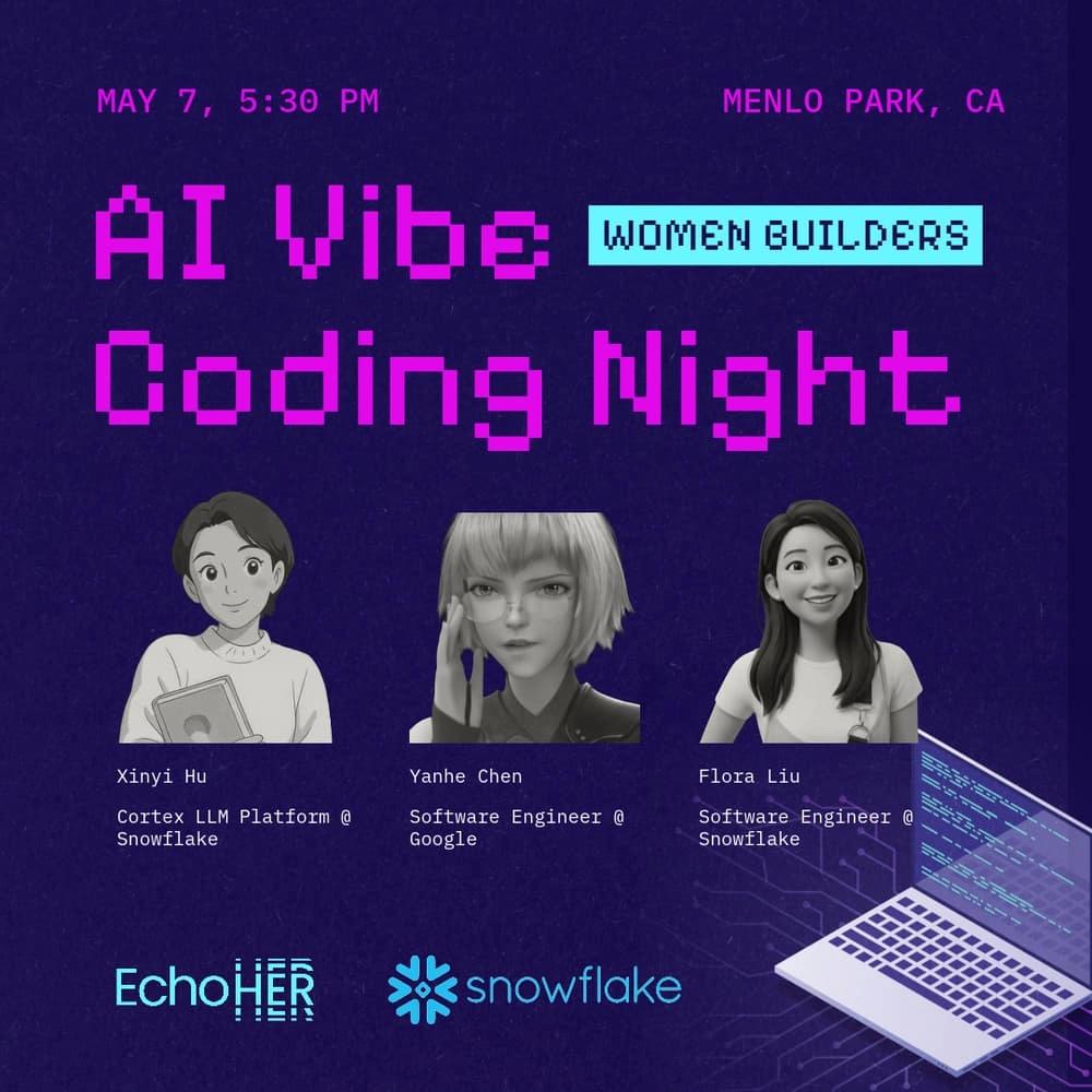 AI Vibe Coding Night for Women Builders (In-person & Virtual)