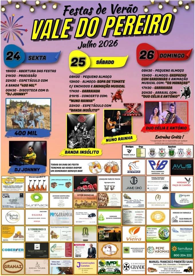 Festas de Verão, Vale do Pereiro 2026