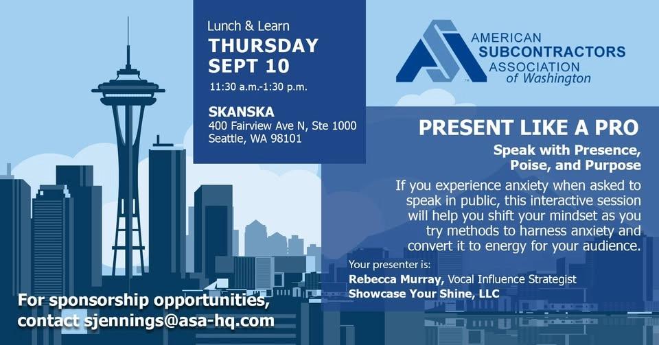 ASA-WA Lunch & Learn: Present Like A Pro