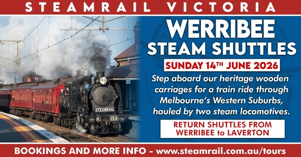 Werribee Steam Train Rides - Sunday 14th June 2026