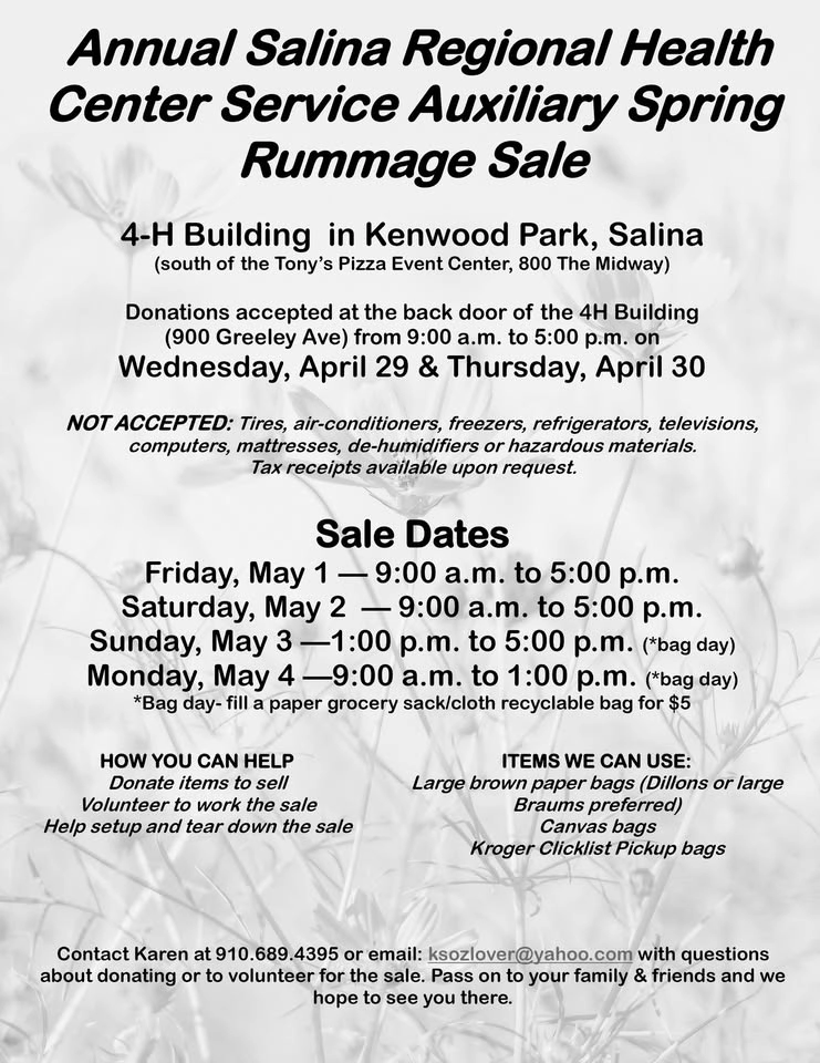 Spring Rummage Sale | SRHC Service Auxiliary