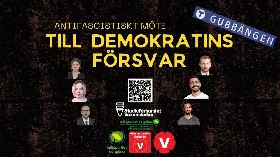 Antifascistiskt möte med Vänsterpartiet och Miljöpartiet Enskede-Årsta-Vantör