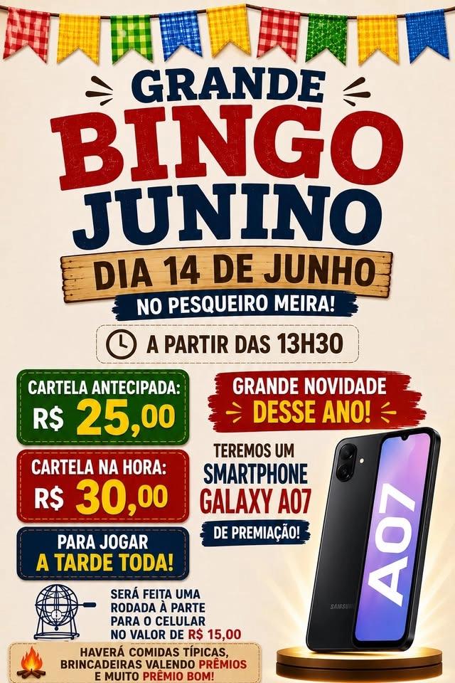 Bingo junino - Pesqueiro Meira
