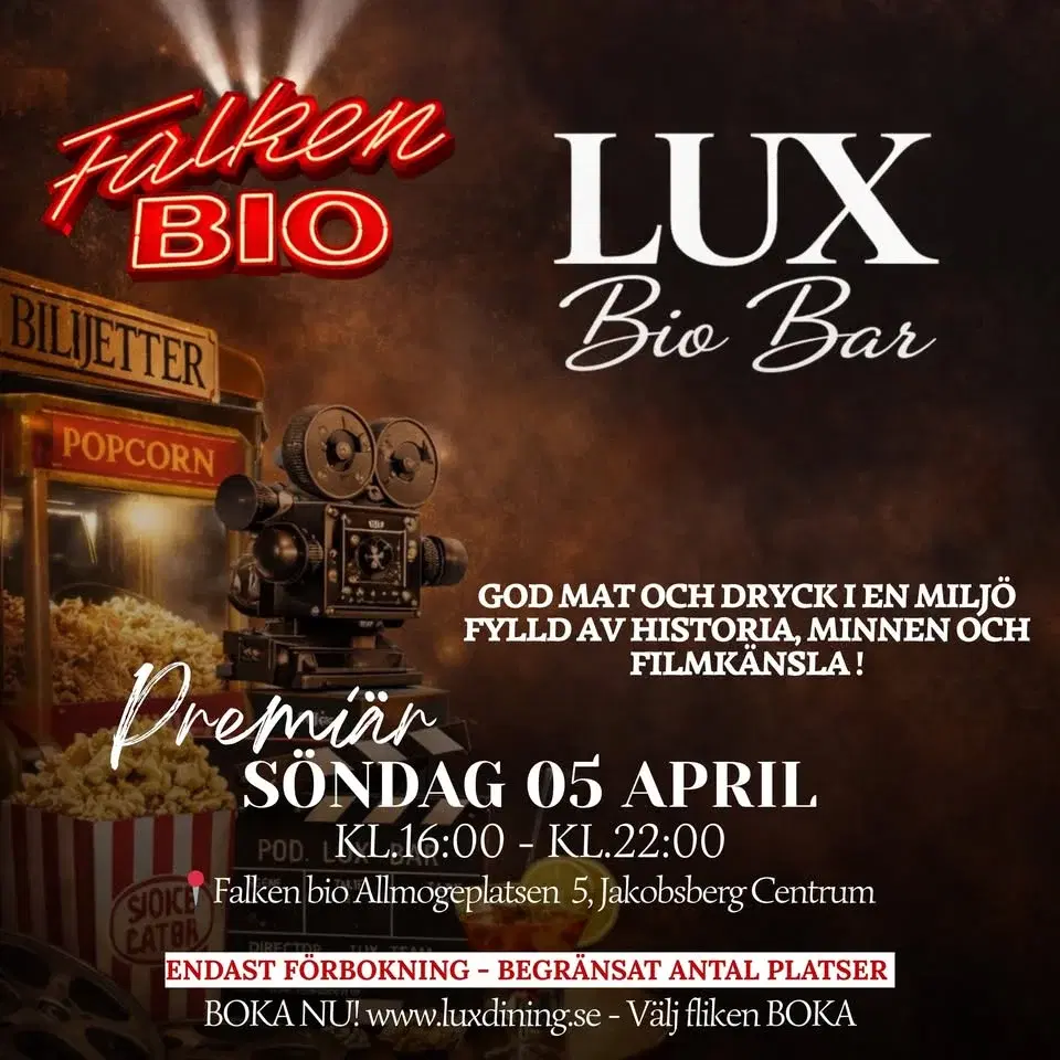 LUX Bio Bar på Falken Bio - Premiär 5/4!🎞️📽️🍸