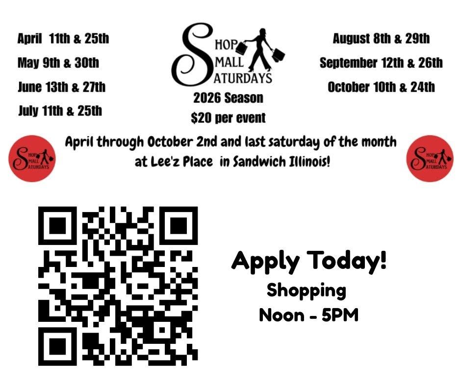 All Shop small Saturdays at leez place April through October