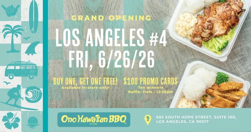 Ono Hawaiian BBQ LA #4 Grand Opening Luau