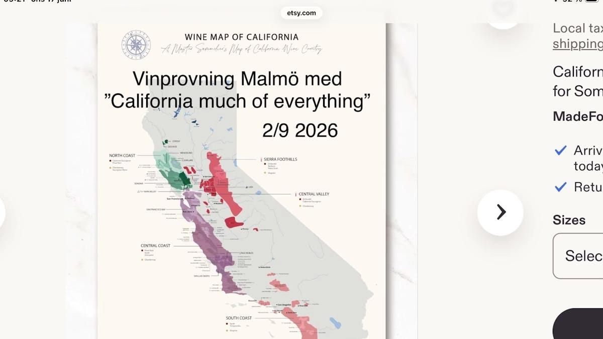 Vinprovning Malmö med ” California much of everything” 2/9 kl 18.00