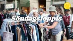 Söndagsloppis på Olof Palmes Torg och Krämartorget 26 april