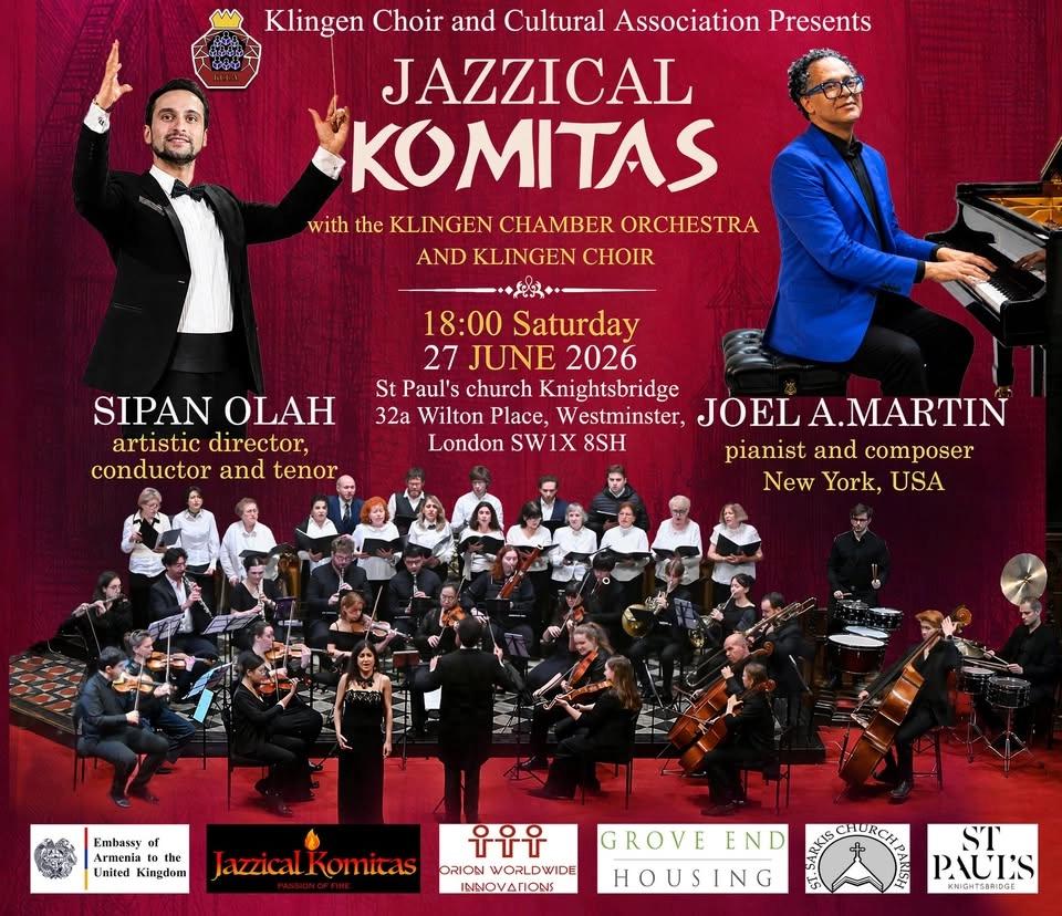 “Jazzical Komitas” concert in London 27.06.2026