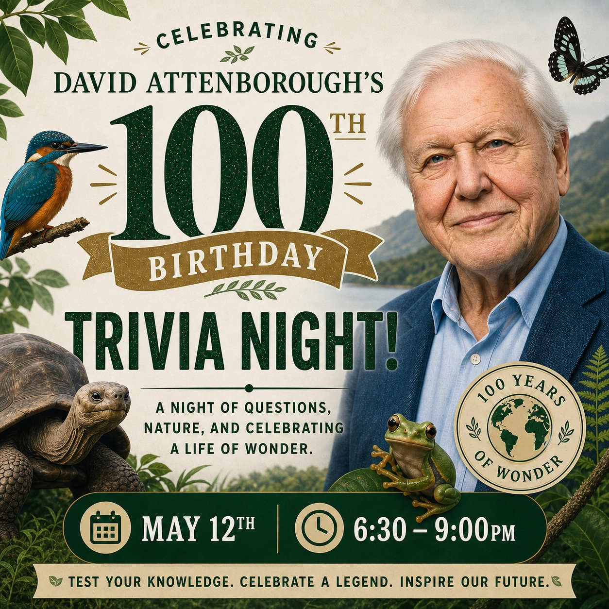 David Attenborough’s 100th Birthday Trivia Night