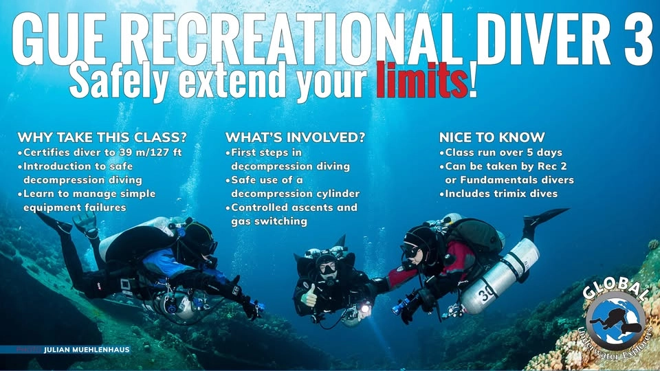 GUE Master Diver; advanced recreational trimix