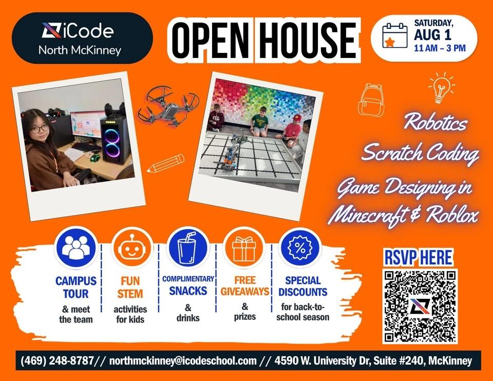 Back to School Bash | Open House - Aug 1st | iCode North McKinney