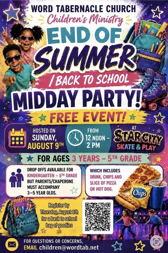Children’s End of Summer/Back to School Midday Party