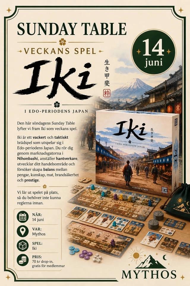 Sunday Table 14:e Juni: Veckans spel är Iki