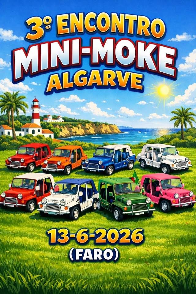 3º Encontro Mini-Moke Algarve dia 13 de junho 2026 em Faro, Portugal
