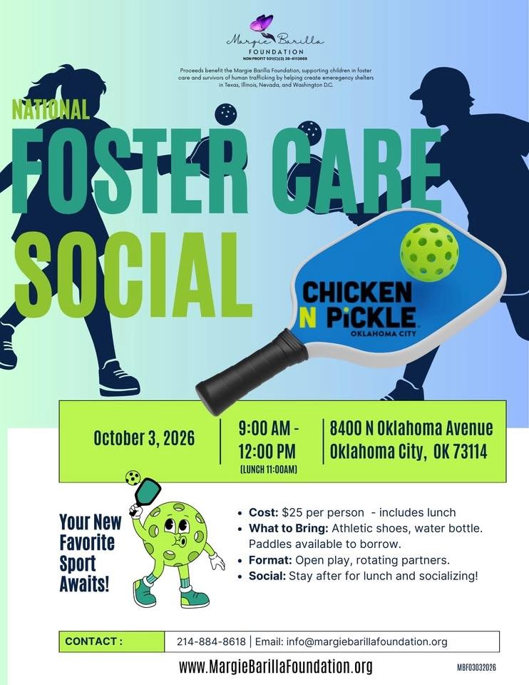 Margie Barilla Foundation - Chicken N Pickle Foster Care Social Day in OKC!