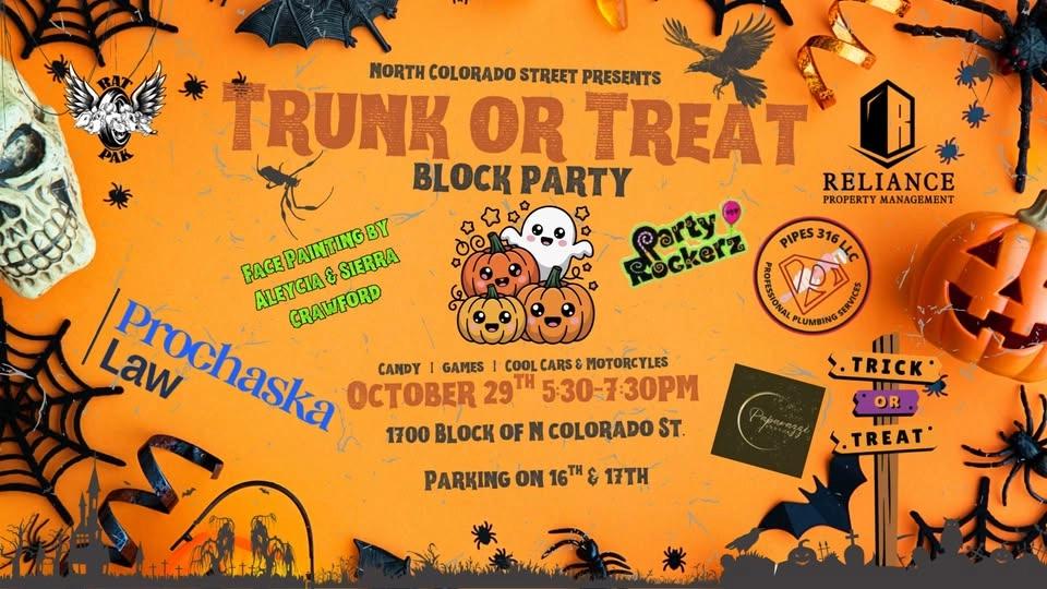 Annual Trunk or Treat Block Party on North Colorado St.